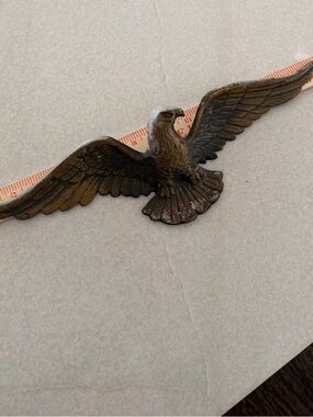 Vintage Cast Metal Eagle Wall Accent - Brown/Gold Patina